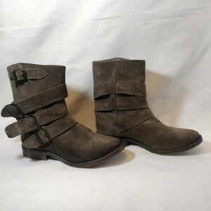 Zigi Soho Crumpet Suede Harness Boots w/Buckles